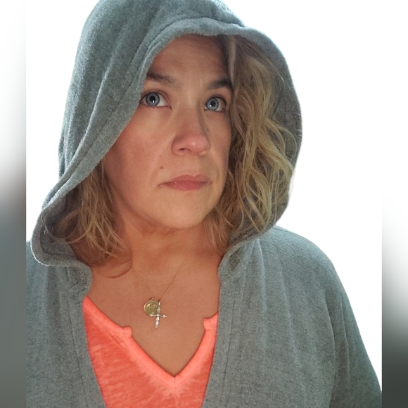 Barefoot Dreams CozyChic Ultra Lite Hooded Seashore Cardigan Dove Gray Size XL - Picture 4 of 6